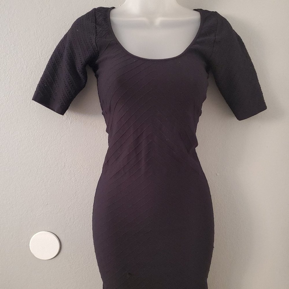 BEBE Black Bodycon Back Cut-out Dress M/L